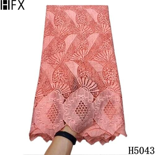 HFX Newest Guipure Lace African Lace Fabric 2021 High Quality Nigerian Lace Cord Lace Fabric Water Souble French For Party Dress