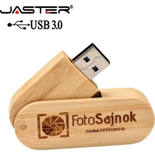 JASTERWooden USB Flash Custom LOGO Pen Drive 8GB 16GB 32GB 64GB USB 3.0 Pendrives Wedding Gifts Memoria USB Disk(1pcs free logo)