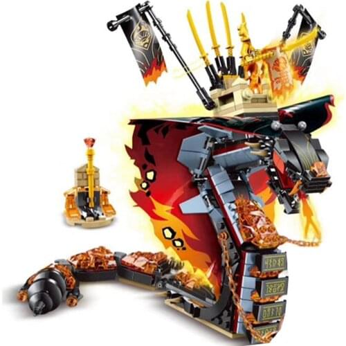 Fire Fang Spinjitzu Building Blocks Compatible ninjagoeds 70674 snake Kit Bricks Classic Movie Model Kids Toys For gift