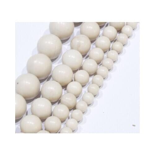 Natural Stone white Beads Strand Round Loose 15" Strand 4 6 8 10 12MM Pick Size For Jewelry Making bracelet fdg4f