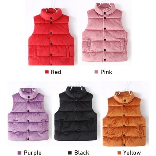 Boys And Girls Jackets Sleeveless Vest Winter Fashion Childrens Vest Jacket Stand-Up Collar Vest Clothing