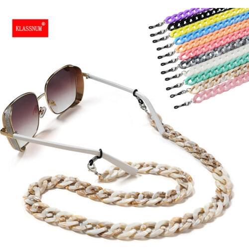 1PC New Leopard Acrylic Sunglasses Chain Women Reading Glasses Hanging Neck Largand Glasses Rope Wide Eyeglasses Strap Shotting