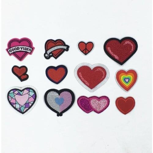Fashion Style Cartoon Love Patch Embroidered Badge Patch Decoration Clothes Pants DIY Sewing Ironing Stickers Accessories