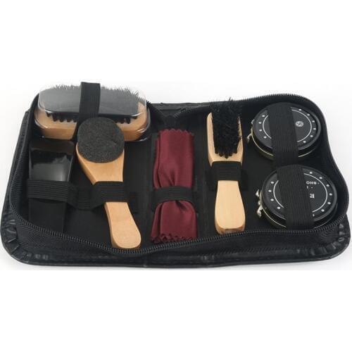 8 Pcs/Set Shoes Care Kit Portable For Boots Sneakers Cleaning Set Brush Shine Polishing Tool For Leather Shoes