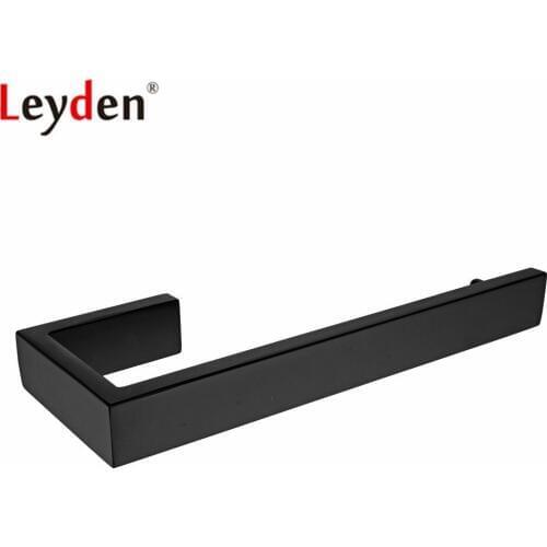Leyden 304 Stainless Steel Black Wall Mounted Towel Ring Holder Antirust Single Towel Rail For Bathroom Accessories