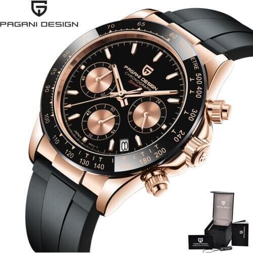 Pagani Deisgn Chronograph Watch Men Japan VK63 Quartz Mens Watches 100M Diver Waterproof Sport Watches Sapphire Luxury Clock Man