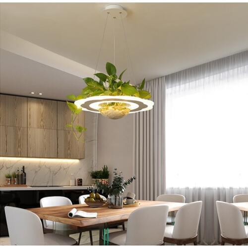Modern Nordic Acrylic Glass Plants Pot Pendant Light for Dining Room Foyer Bar Creative Suspension Lamp Dia 48cm 1774