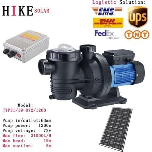 Hike solar equipment 72V Solar swimming pool Pump with Controller Centrifugal Solar Pumps Model: JTP31/19-D72/1200