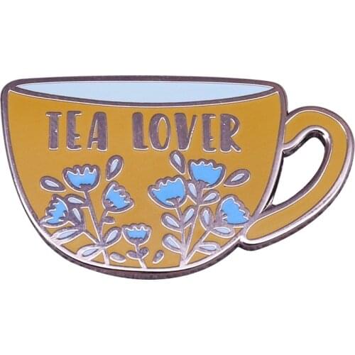 Fine tea lover brooch cute pretty flair gift jacket backpack accessory