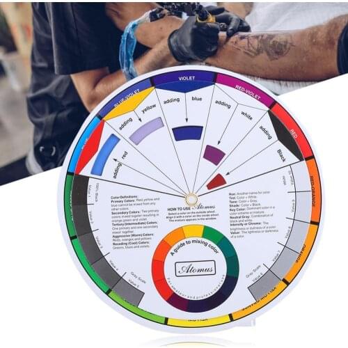 Professional 12 Color Tattoo Nail Pigment Wheel Paper Card Three-level Mix Guide