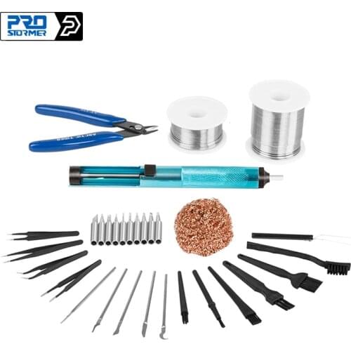 PROSTORMER Soldering Iron Tip Welding Head Rapid Cleaning Ball Welding Wire Brush Pliers Accessories