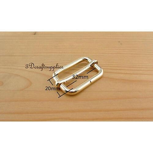 Strap adjuster rectangle sliders Heavy duty light gold 32mm 1 1/4 inch 10pcs U121