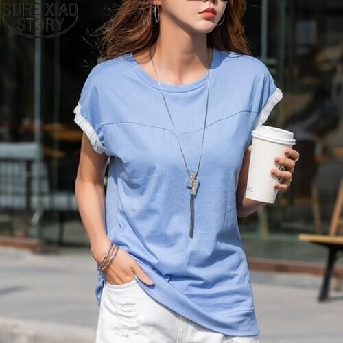 Plus Size Women Loose Short Sleeve T Shirt 2020 Summer Cotton Fashion O-neck Casual Tshirt Shirts Women Laides Tees Tops 9549