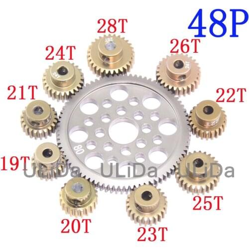 Metal 48P Spur Gear 92T 85T 80T Motor Pinion Gears 19T 20T 21T 22T 23T 24T 25T 26T-33T For Sakura D3 XI Zero S 1:10 RC Drift Car