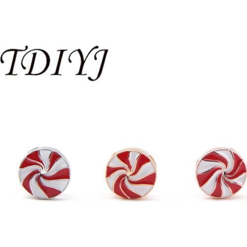 TDIYJ Red White Christmas Wave Board Sugar Slide Charms Fit For Mesh Bracelets Gift Women Jewelry 12Pcs/lot