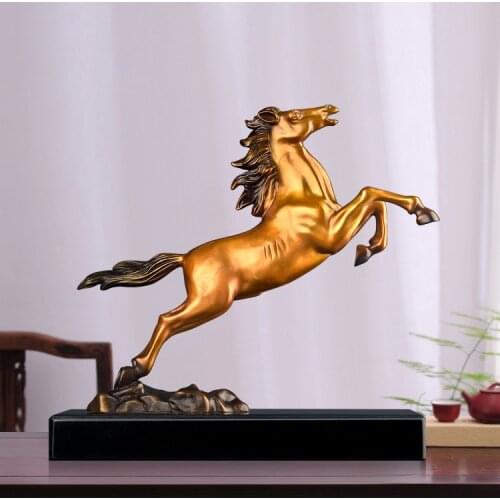TOP ART Home store Company SHOP Decor stock market financial business bring wealth money GOOD LUCK Success horse copper Statue
