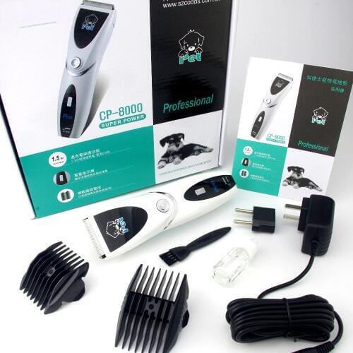 CP8000 Dog Hair Trimmer Pet Hair Shaver Sharp Edge Haircut Ceramic Blades Animal Clipper Machine For Trimming Dog