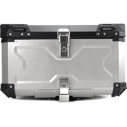 100L 80L Universal Motorcycle Rear Top Luggage Case Storage Tail Toox Box Waterproof Trunk Key Lock Toolbox Aluminum Accessory