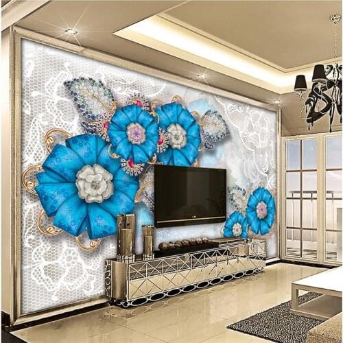 Wellyu обои papel de parede Custom Wallpaper 3D European Jewelery Blue Devil TV Wall wallpapers for living room 3d wall murals