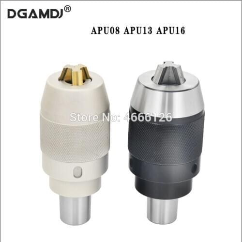 1pcs APU13 APU16 APU08 automatic locking drill chuck fitted tool handle BT30 BT40 R8 C20 MT3 MT4 APU