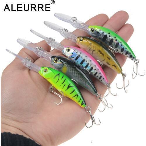 1pcs Floating Minnow Long Lip Fishing Lure 90mm/8g Rattling Wobblers Deep Diving Crankbaits Quality Hooks Tackle Pesca