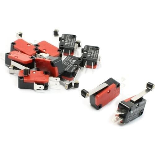 10 Pcs Micro Limit Switch Long Hinge Roller Lever Arm Snap Action LOT