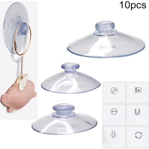10PCS Transparent Suction Cup Hooks Door Wall Hangers Hooks For Kitchen Bathroom Glass Casement Wall Hooks Hanger