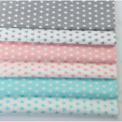 100x160cm Classic Candy Color Fivestar Printed 100% Cotton Fabric For DIY Sewing Quilting Home Decoration