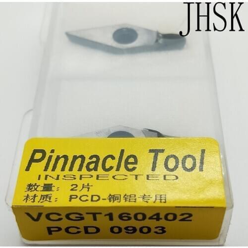 2PCS VCGT160402/04/08 PCD CNC turning copper and aluminum turning High cost performance