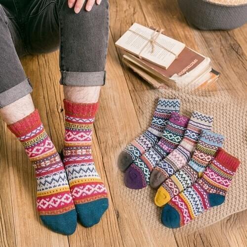 2020 New Women Wool Socks Winter Warm High Quality Couple Socks Thick 5Pairs/lot Casual comfortable Women Long Socks
