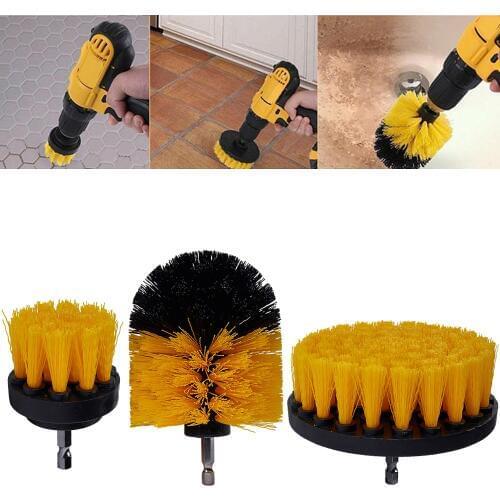 3pcs/set Drill Power Scrub Clean Brush For Leather Plastic Wooden Furniture Car Interiors Cleaning Power Scrub 2/3.5/4 inch