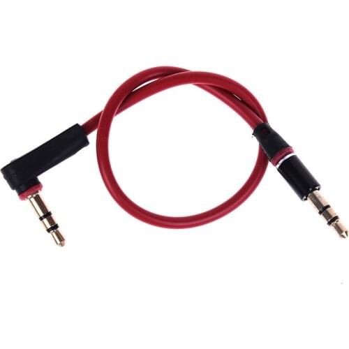 30cm Car AUX Stereo Cable 3.5mm Male To Male Right Angle Audio Headphone Extension Cables