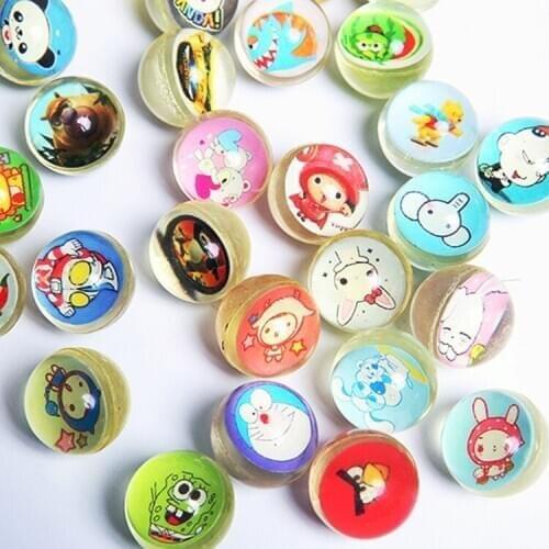 5pcs transparent cartoon bouncing ball,anime stars toys for children kids pets,birthday party gifts promotion fun play balls