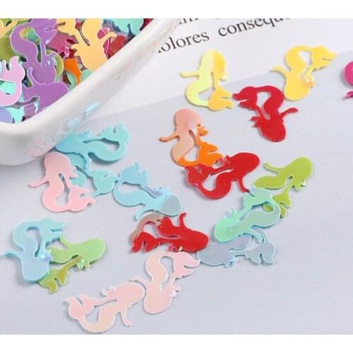 10G/600pcs/Pack Colorful Mermaid Shape Sequins PVC Paillettes Wedding Sewing Craft Garments Bags DIY Lentejuelas Accessories