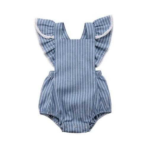 0-24M Newborn Baby Kids Summer Girls Bodysuit Short Sleeve Jumpsuit Bodysuit Cotton Outfit Set