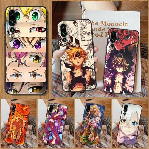 The Seven Deadly Sins Anime Phone Case For Huawei P Mate P10 P20 P30 P40 10 20 Smart Z Pro Lite black painting coque trend cover