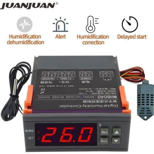 WH8040 Digital Humidity Controller 12V 24V AC 220V Air Humidity Control Controller Home Fridge Cooler Hygrometer Control Switch