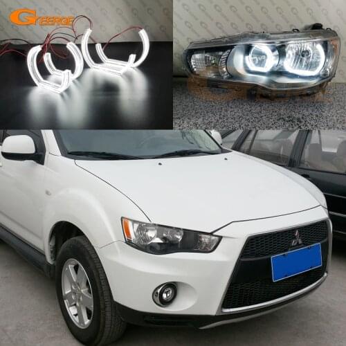 For Mitsubishi Outlander II 2010 2011 2012 Halogen HD Ultra bright DTM M4 Style led Angel Eyes halo rings Car styling Day Light