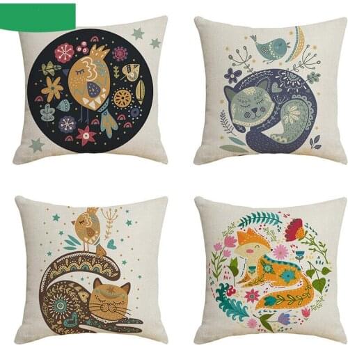 Home animal linen hug pillowcase animal print cushion hug pillowcase to map custom lumbar cushion pillow cushion