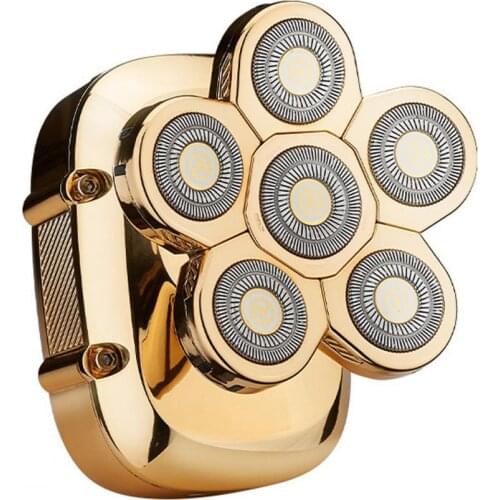 Razor Electric 6 Blade Heads IPX6 Waterproof ABS USB Rechargeable Wireless Mustache Trimmer Hair Shaver Tools for Men