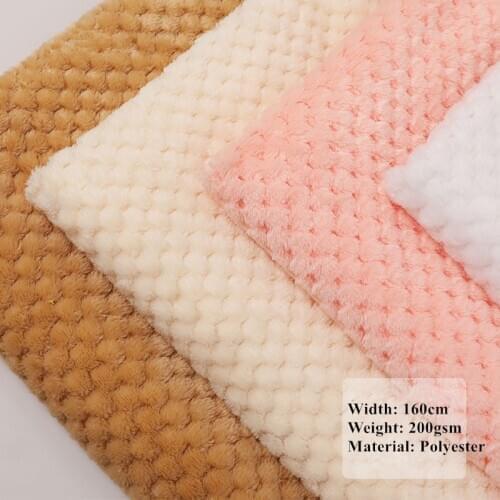 165x100cm Flannel Jacquard Polyester Coral Fleece Fabric Soft Plush Fabric for DIY Textile Cloth Sweater Curtain Doll Clothing