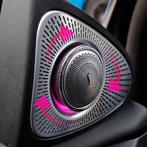 Car Interior 64 Colors With Led Ambient Lights 3D Rotary Tweeter Speaker For Tesla Model 3 Model Y 2020 2021 Accessories