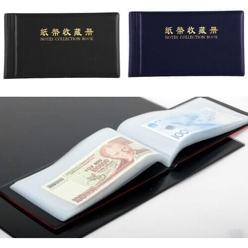 20 Pockets Collection Currency Storage Cash Holders Stamps Ticket Album Money Coins Page Leather Protection Paper Bank Note F8R6