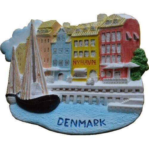 Copenhagen Denmark Handmade Painted Aromatherapy Fridge Magnets Travel Souvenirs Refrigerator Magnetic Sticker Home Decoration