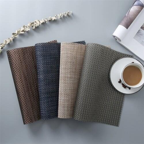 Kitchenware Waterproof Heat Insulation Pad Anti-slip Teslin Woven PVC Placemat Hotel Restaurant Model Room Placemat