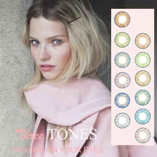 Classic Hotsale 12 Colors Contact Lenses Color Lens Blue Green Contacts 3Tones Contact lenses USA Fashion Eyes Contact Lense