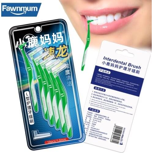 Fawnmum Interdental Brushes for Braces for Teeth Cleaning 10 Pcs/set Orthodontic Goods Toothpicks Dentist Materials Dental Floss
