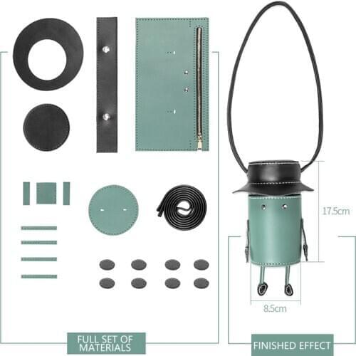 Fashion Hand Sewing Semi Finished Material Package DIY Leather Materials Bag Handmade Cylinder with Cute Hat DIY Material Bags