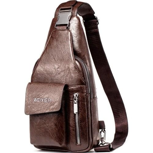 New HOT men chest bag Male Shoulder Bag Men Messenger Bag high quality PU Leather Casual Crossbody Bag Fashion Mens Handbag