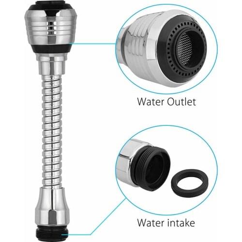 360 Degree Adjustment Faucet Extension Tube Kitchen Bubbler Faucet Spout Splash Head Sprinkler Water Saver Nozzle Universal